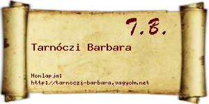 Tarnóczi Barbara névjegykártya